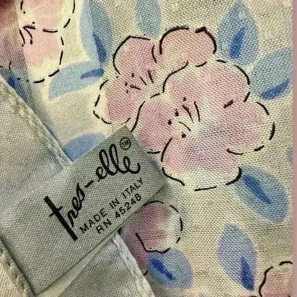 Vintage tres-elle Made in Italy Womens Lightweight Scarf Floral - Picture 5 of 7